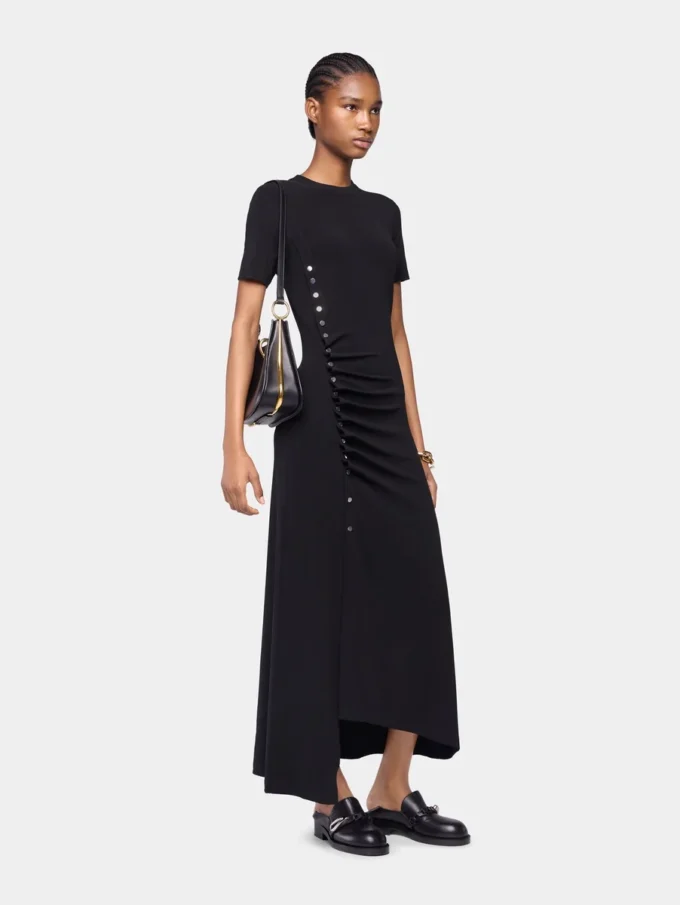 Drapiertes langes Kleid aus Jersey