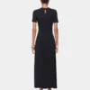 Drapiertes langes Kleid aus Jersey