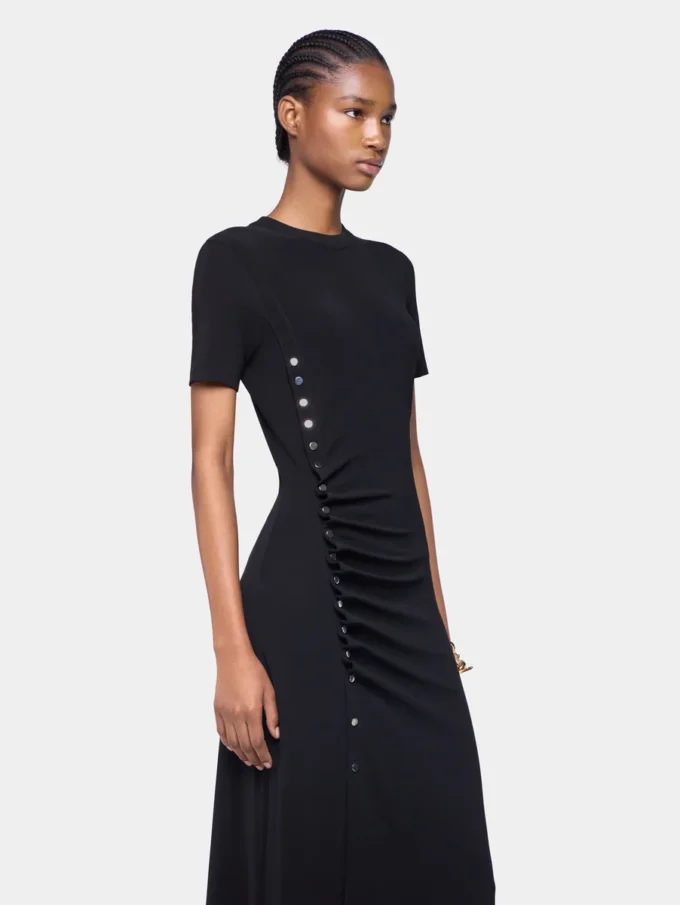 Drapiertes langes Kleid aus Jersey