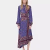 Drapiertes Midikleid aus bedrucktem Jersey