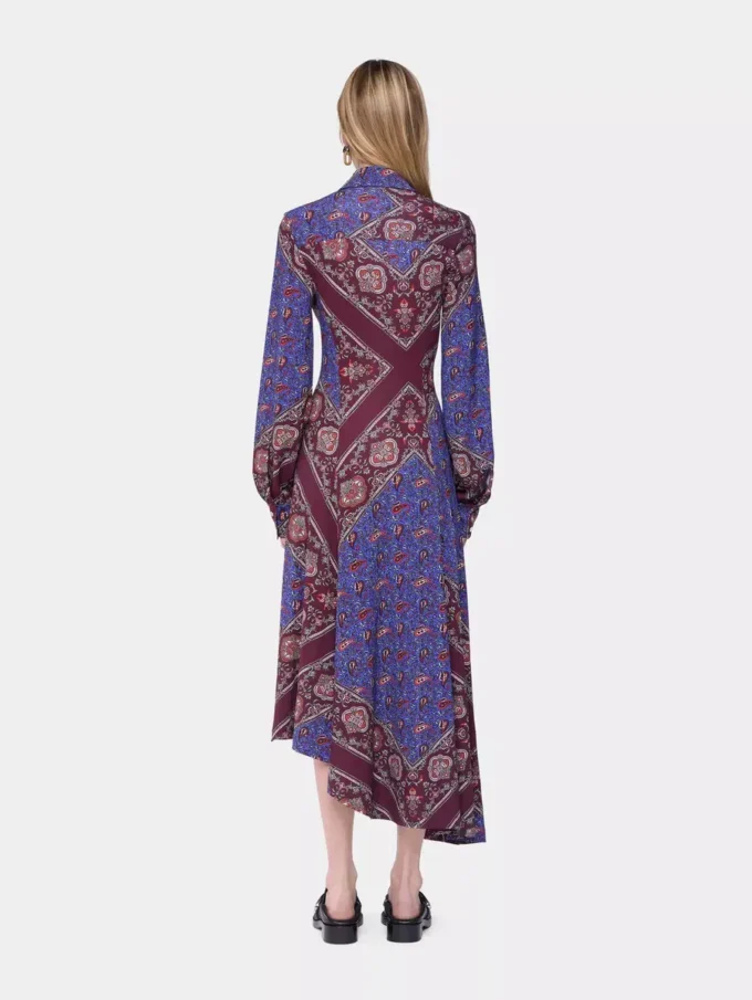 Drapiertes Midikleid aus bedrucktem Jersey