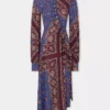 Drapiertes Midikleid aus bedrucktem Jersey