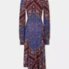 Drapiertes Midikleid aus bedrucktem Jersey