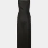 Drapiertes Midikleid aus Leder