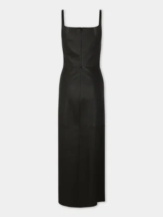 Drapiertes Midikleid aus Leder