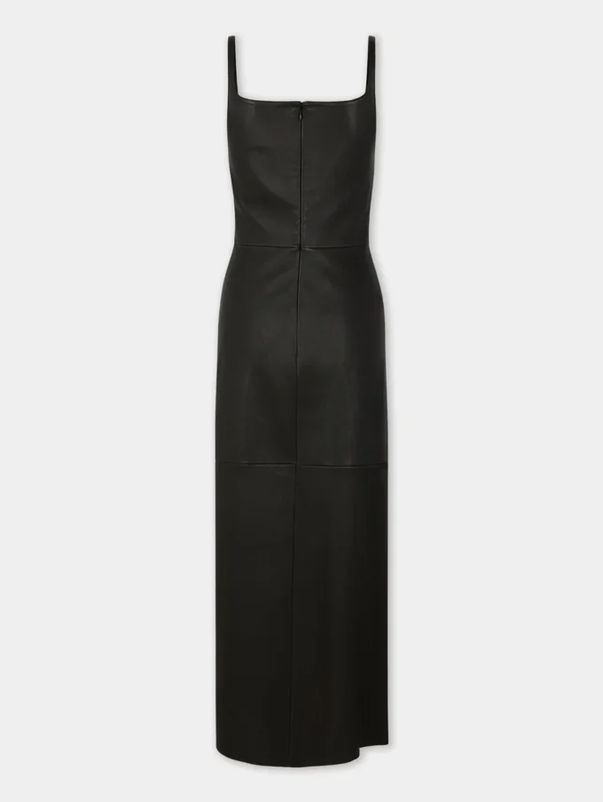 Drapiertes Midikleid aus Leder