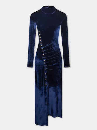 Drapiertes Midikleid aus Samt