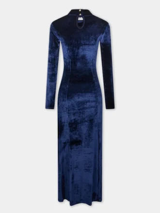 Drapiertes Midikleid aus Samt