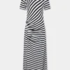 Drapiertes Midikleid aus Wolle