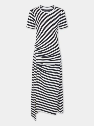 Drapiertes Midikleid aus Wolle