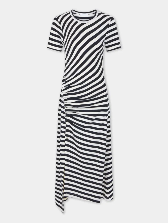 Drapiertes Midikleid aus Wolle