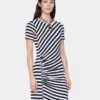 Drapiertes Midikleid aus Wolle