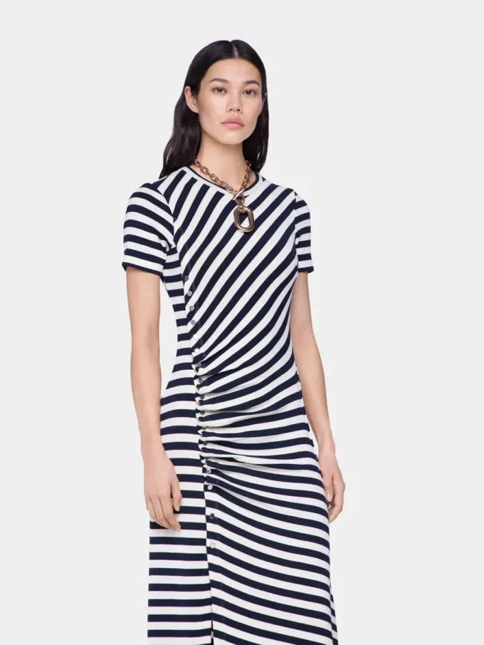 Drapiertes Midikleid aus Wolle