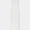 Elfenbeinfarbenes langes Kleid aus Spitze