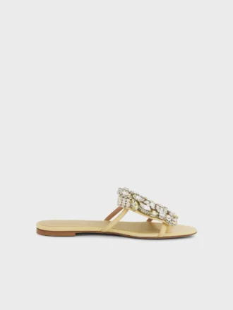 Flache Sandalen mit Strass