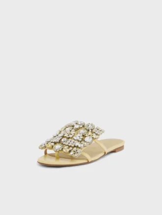Flache Sandalen mit Strass