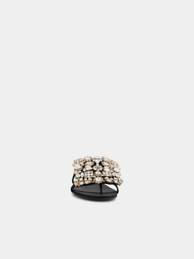 Flache Sandalen mit Strass
