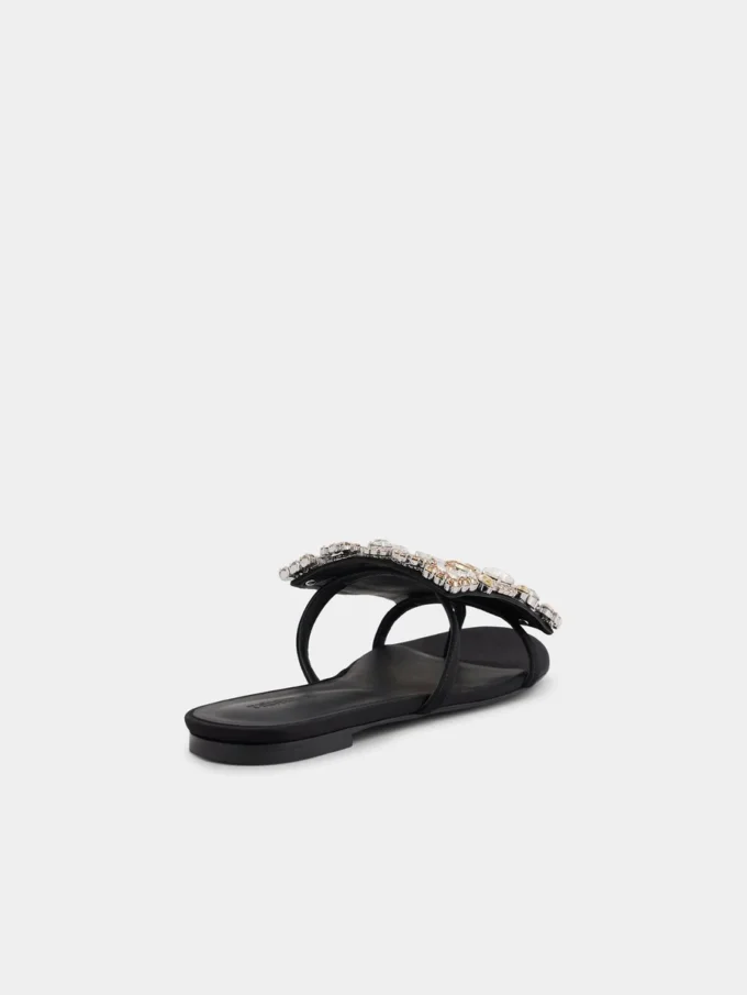 Flache Sandalen mit Strass