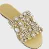 Flache Sandalen mit Strass