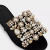 Flache Sandalen mit Strass
