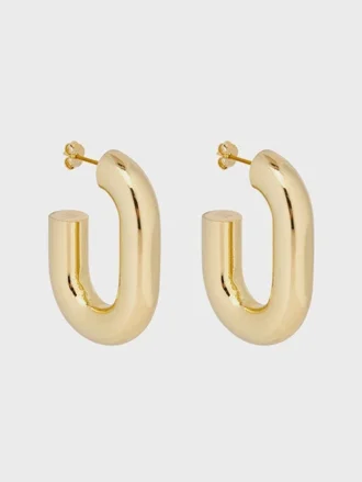 Goldfarbene XL Link Ohrringe