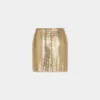 Goldfarbener Minirock aus Mesh
