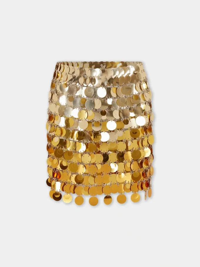 Goldfarbener Minirock mit Farbverlauf