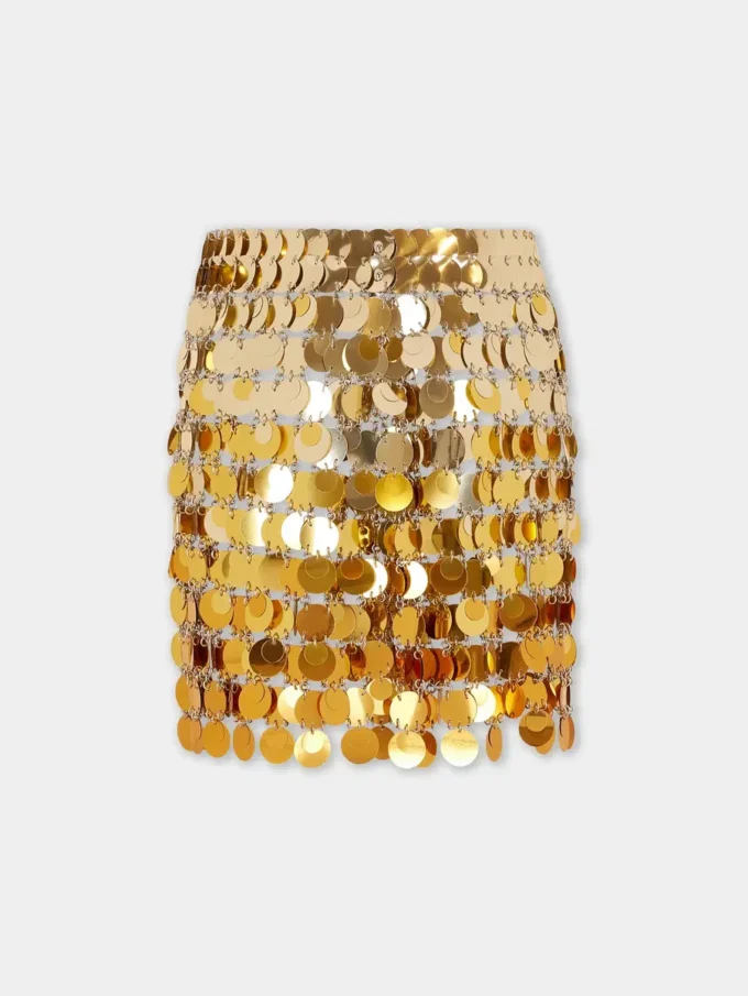 Goldfarbener Minirock mit Farbverlauf