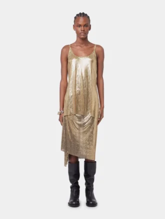 Goldfarbenes Tanktop aus Mesh