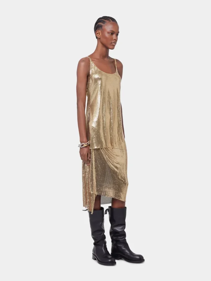 Goldfarbenes Tanktop aus Mesh