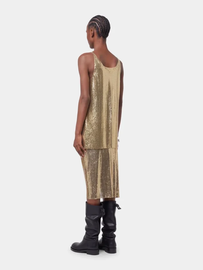 Goldfarbenes Tanktop aus Mesh
