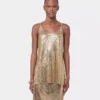Goldfarbenes Tanktop aus Mesh