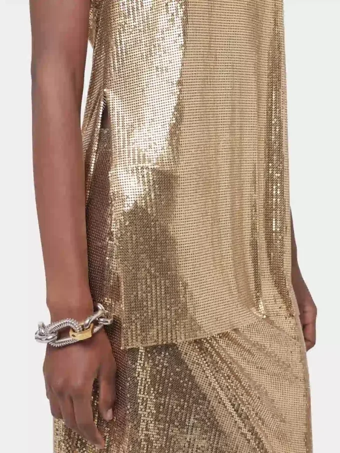 Goldfarbenes Tanktop aus Mesh