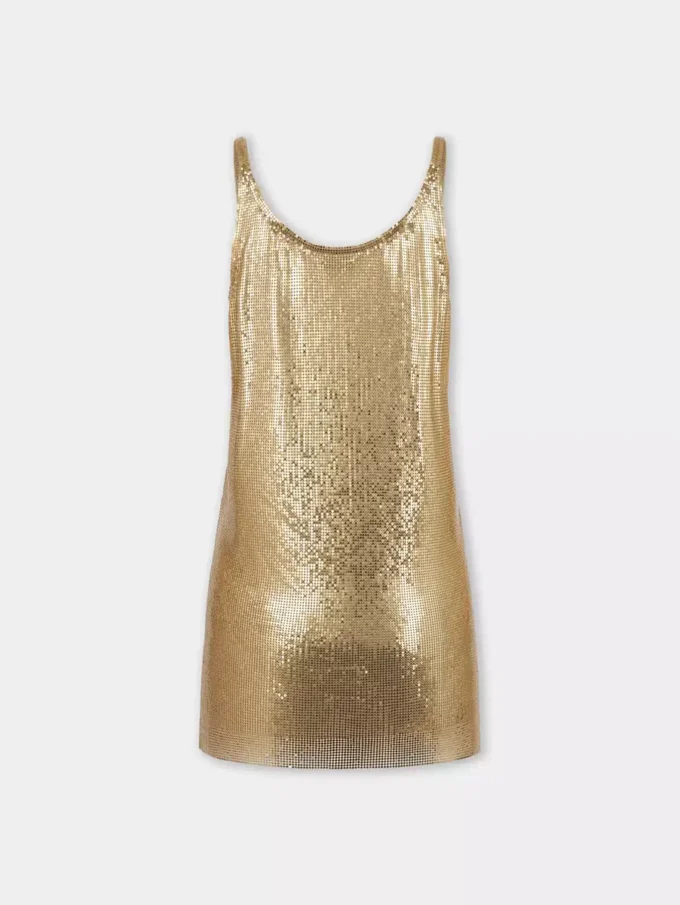 Goldfarbenes Tanktop aus Mesh