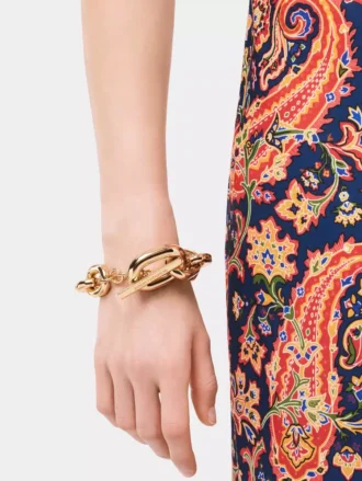 Goldfarbenes XL-Gliederarmband