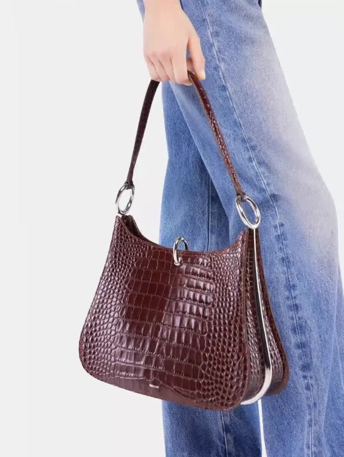 Große Ledertasche mit Ring