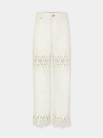 Hose aus Denim mit Stickdetails