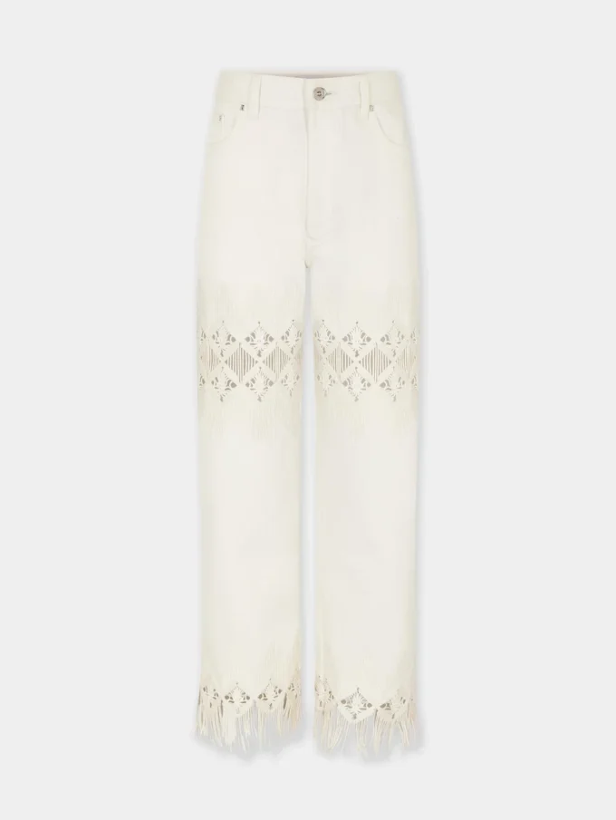 Hose aus Denim mit Stickdetails