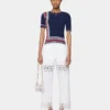 Hose aus Denim mit Stickdetails