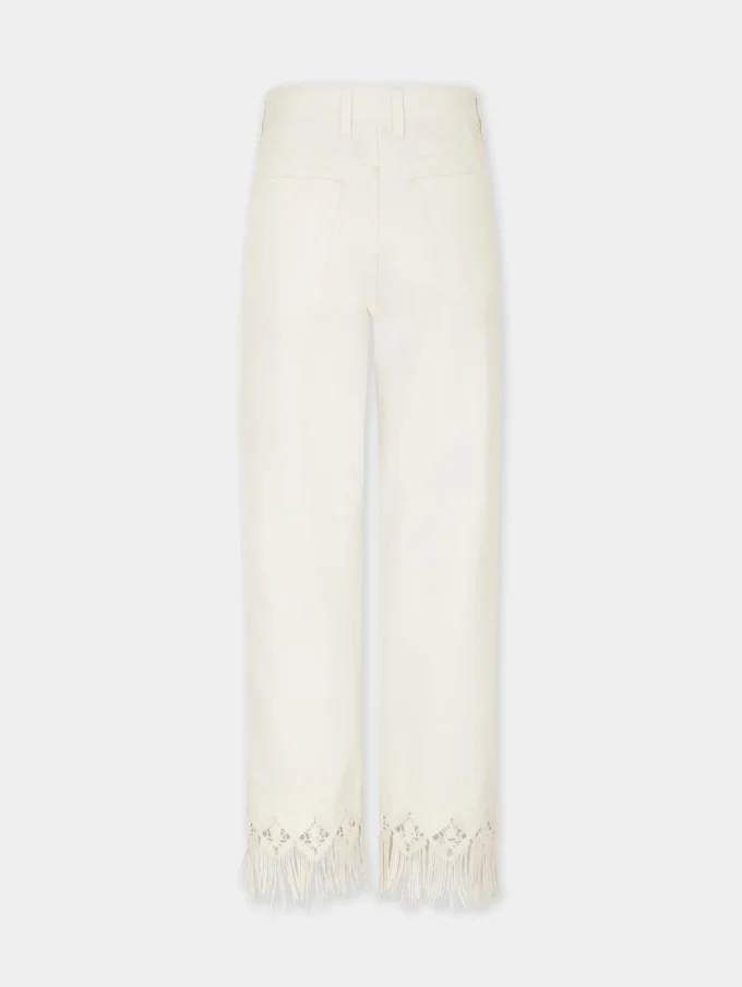 Hose aus Denim mit Stickdetails