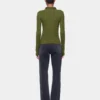 Khaki-Pullover aus Wolle