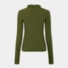 Khaki-Pullover aus Wolle