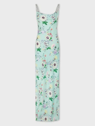 Kleid mit Blumenmuster und Kettenverzierungen