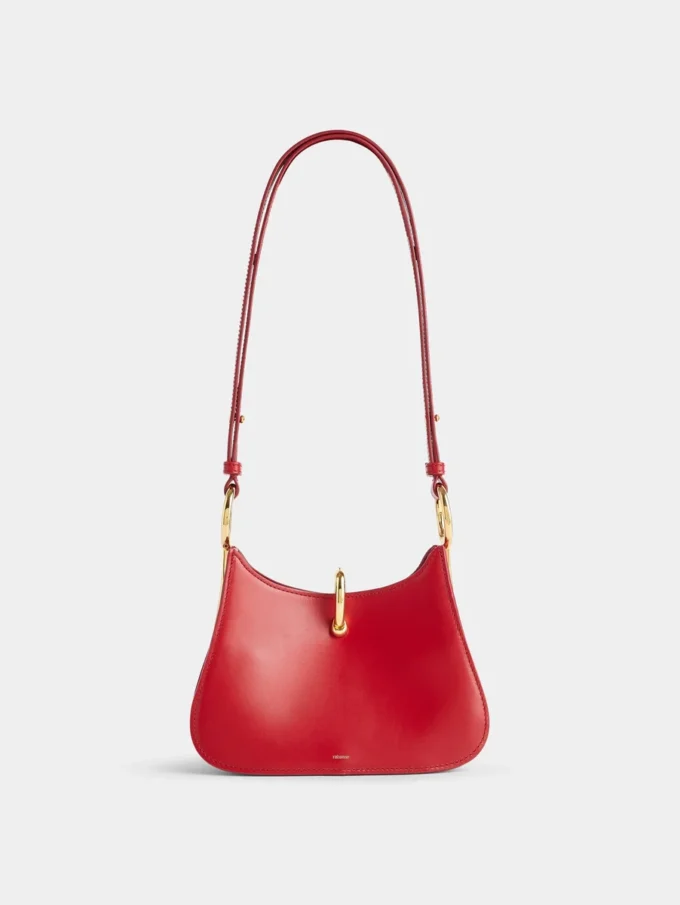 Kleine Ledertasche mit Ring