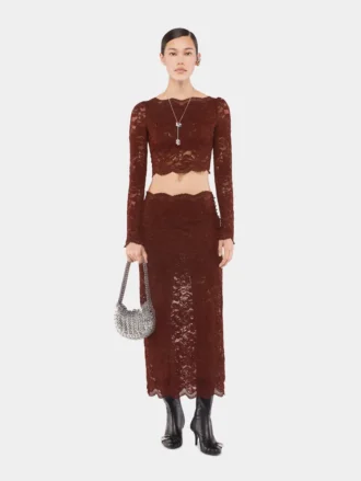 Crop-Top aus Spitze
