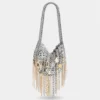 Kultige silberne Moon Bag von 1969, zusammengesetzt aus metallischen Pampilles