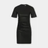 Kurzes gerafftes Kleid aus Lammleder