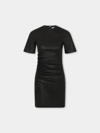 Kurzes gerafftes Kleid aus Lammleder