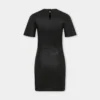 Kurzes gerafftes Kleid aus Lammleder