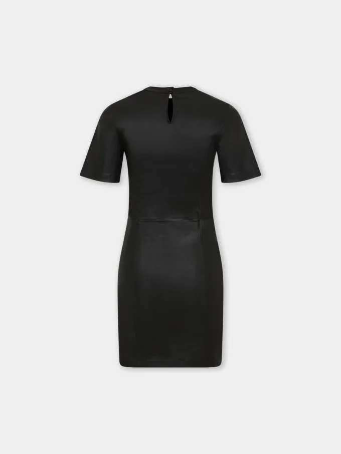 Kurzes gerafftes Kleid aus Lammleder